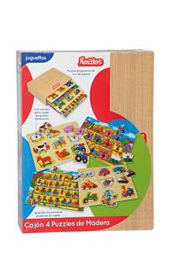 Nenittos Cajón 4 Puzzles De Madera