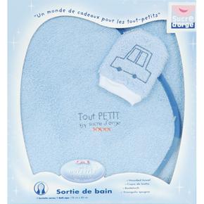 Sucre Dorge Capa De Baño Para Bebe Azul Con Guante