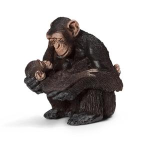 Chimpancé Hembra Con Cría. Schleich