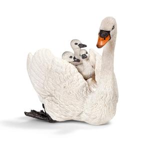 Cisne Común Hembra Con Polluelos. Schleich