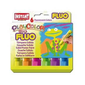 Témpera Sólida Playcolor Fluo One 6 Colores