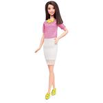 Barbie – Muñeca Fashionista Falda Blanca Top En Vichy-4