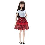 Barbie – Muñeca Fashionista Falda Rojo Y Negro