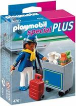 Playmobil Azafata De Vuelo Con Carrito De Servicio